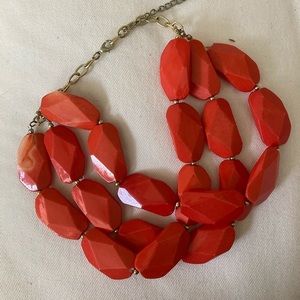 Chunky orange statement necklace